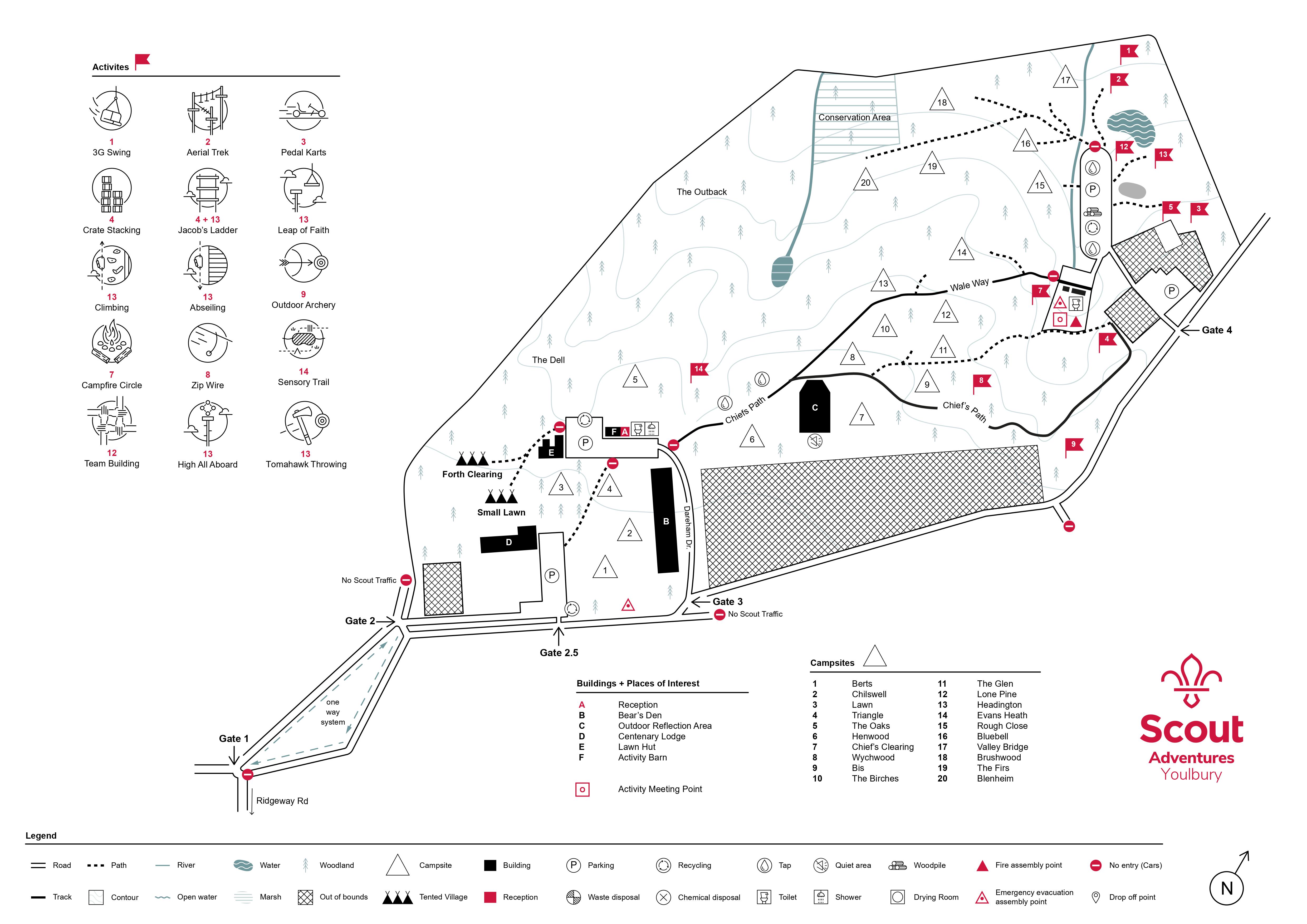 Youlbury site map