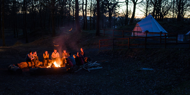 People around a campfire