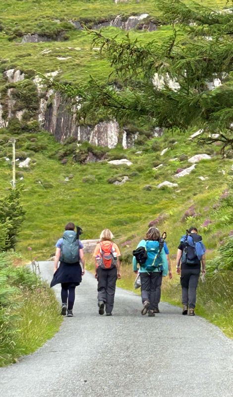 Group of people hill walking